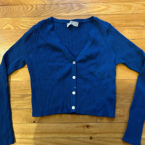 Everlane Sweaters - Everlane Deep Blue Ribbed Cardigan